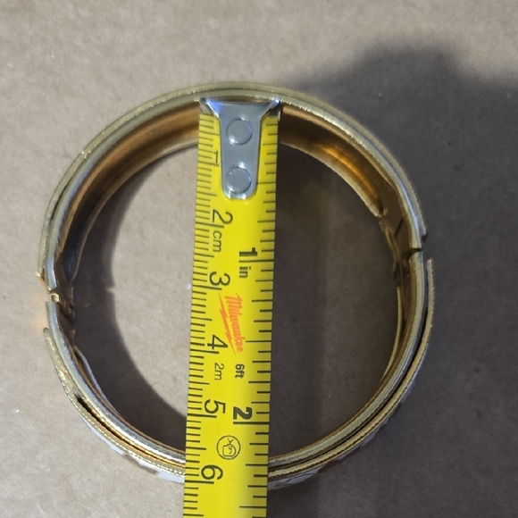 Vintage White Cloisonne Hinged Bangle Bracelet - Picture 7 of 9